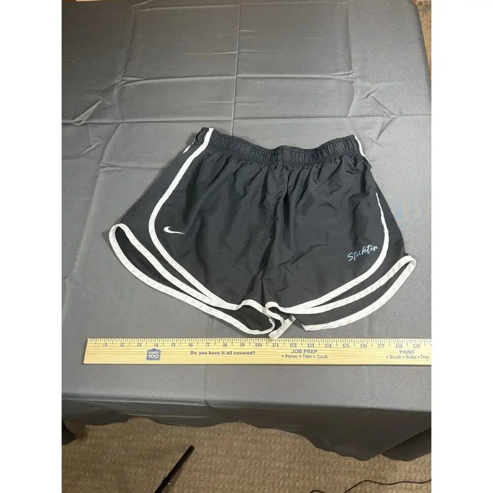 Nike Dri-FIT Women's Athletic Running Shorts Black White Trim Logo Size M